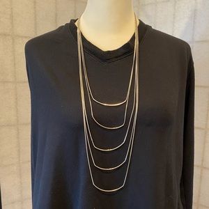 Long silver necklace